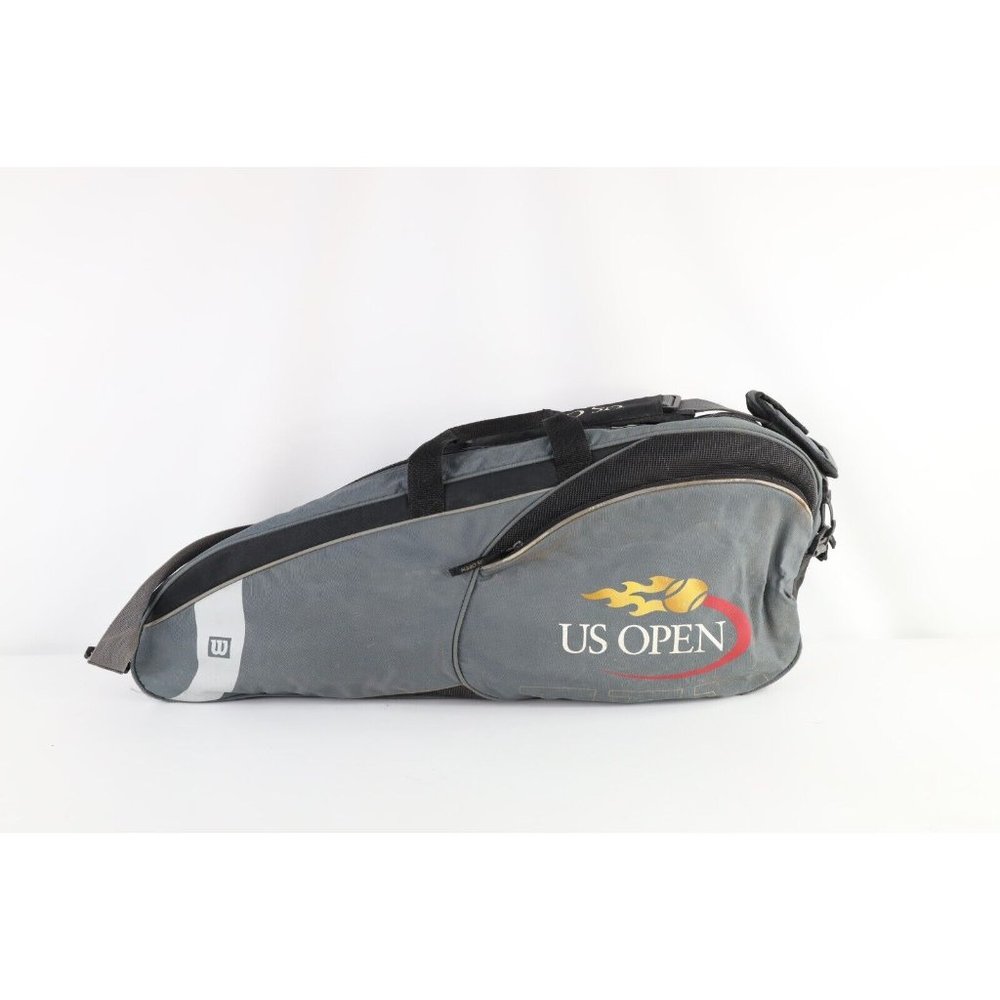 Vintage Distressed Spell Out US Open Tennis Racquet Holder Crossbody Bag Pack
